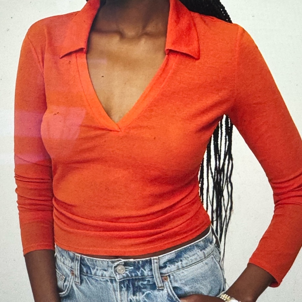Reformation - Blaire Knit Top in Beautiful Paprika; NWT; S